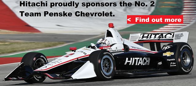Hitachi proudly sponsors the No. 2 Team Penske Chevrolet.